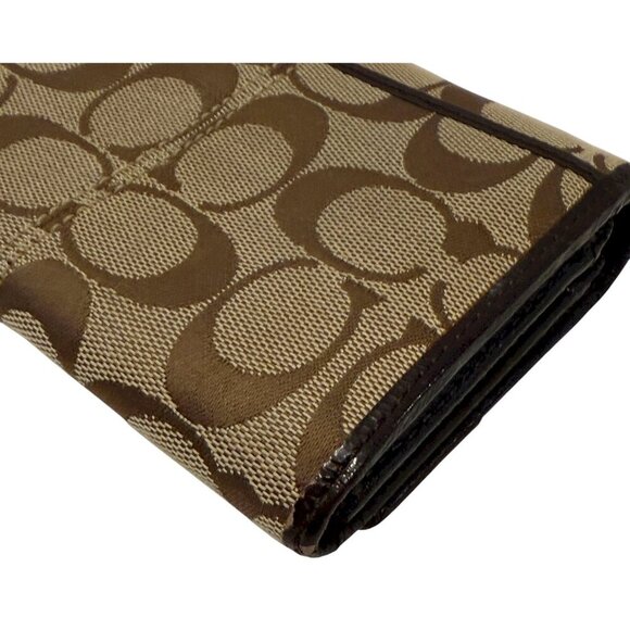 Coach Wallet Women's Brown Leather Signature C Logo Monogram Bifold Vintage - Picture 5 of 10